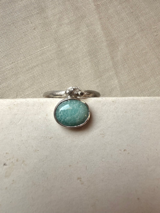 Amazonite organic ring / Size 56 (EU) / P (UK)