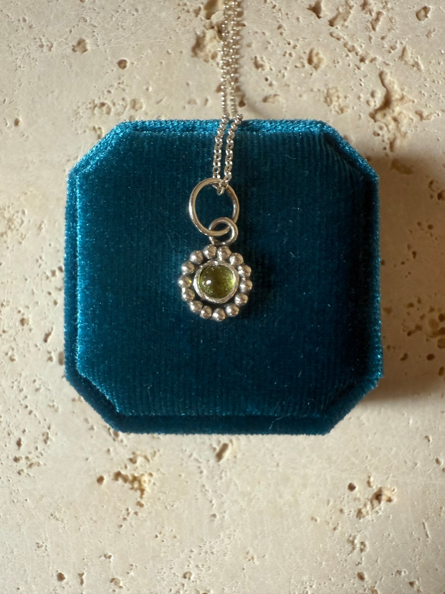 Handmade Peridot Necklace in Sterling Silver | August Birthstone