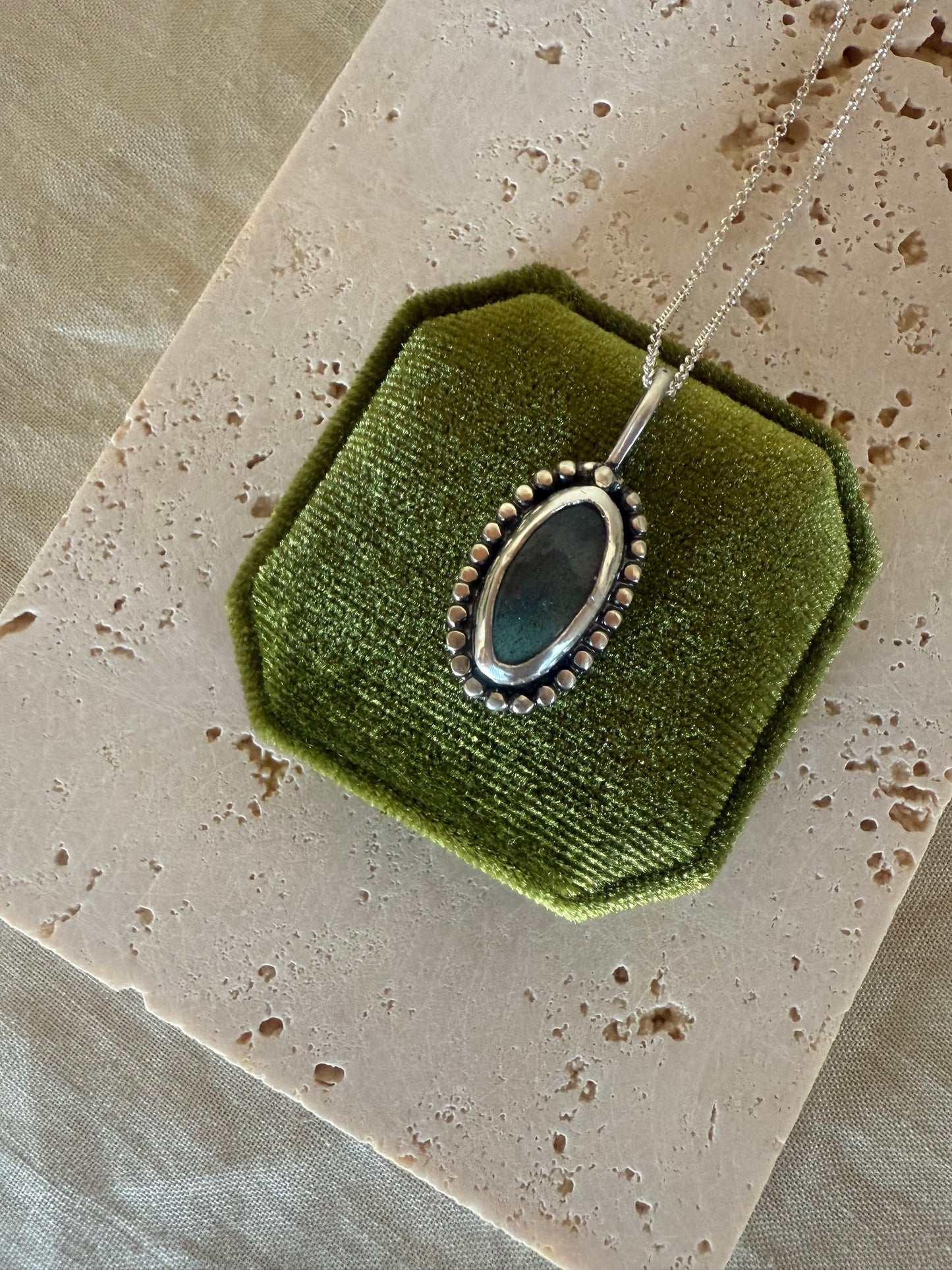 Silver Labradorite necklace