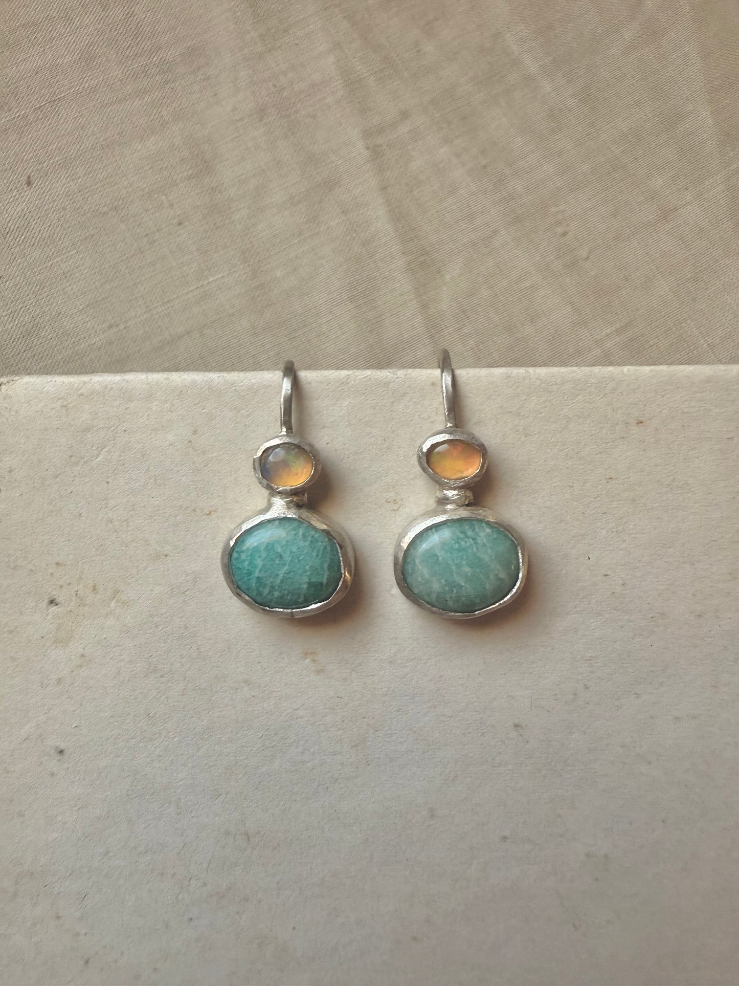 AMAZONITE & OPAL Earrings | Drop Style