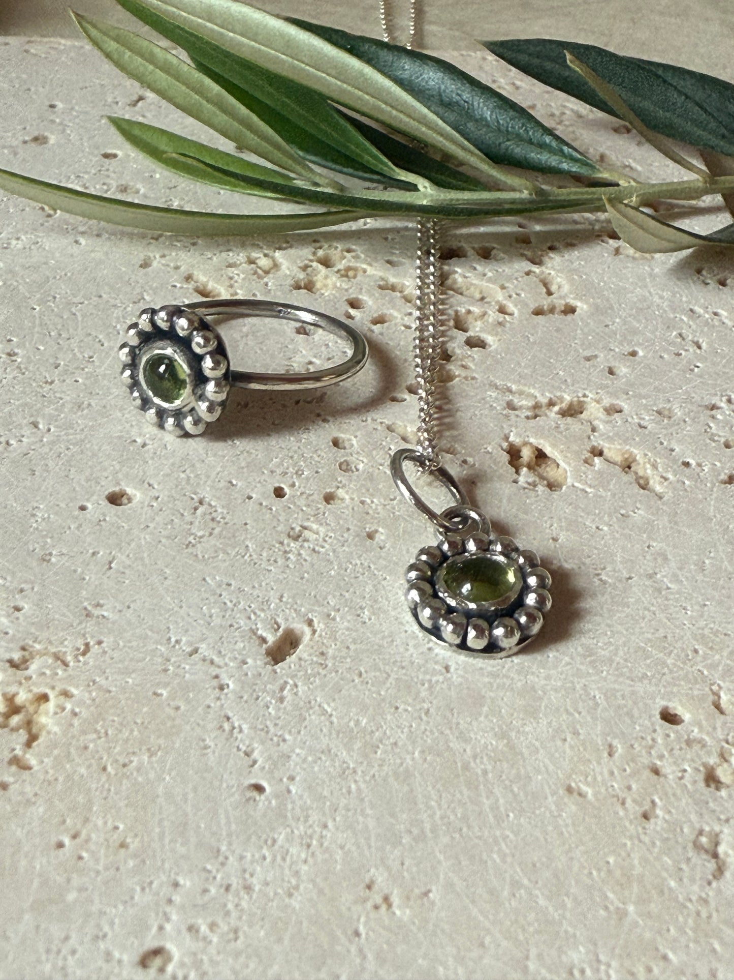 Handmade Peridot Necklace in Sterling Silver | August Birthstone