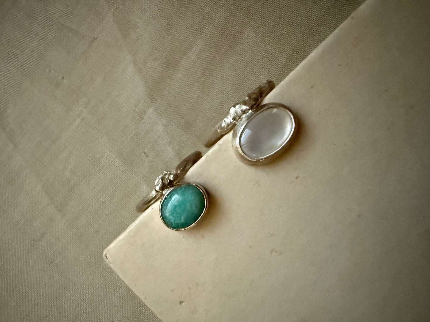 Amazonite organic ring / Size 56 (EU) / P (UK)