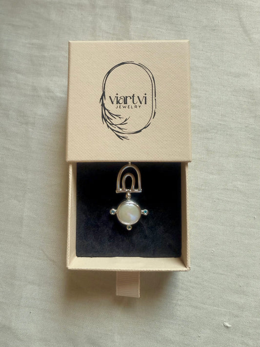 Lunaria Pearl & Blue Topaz Necklace