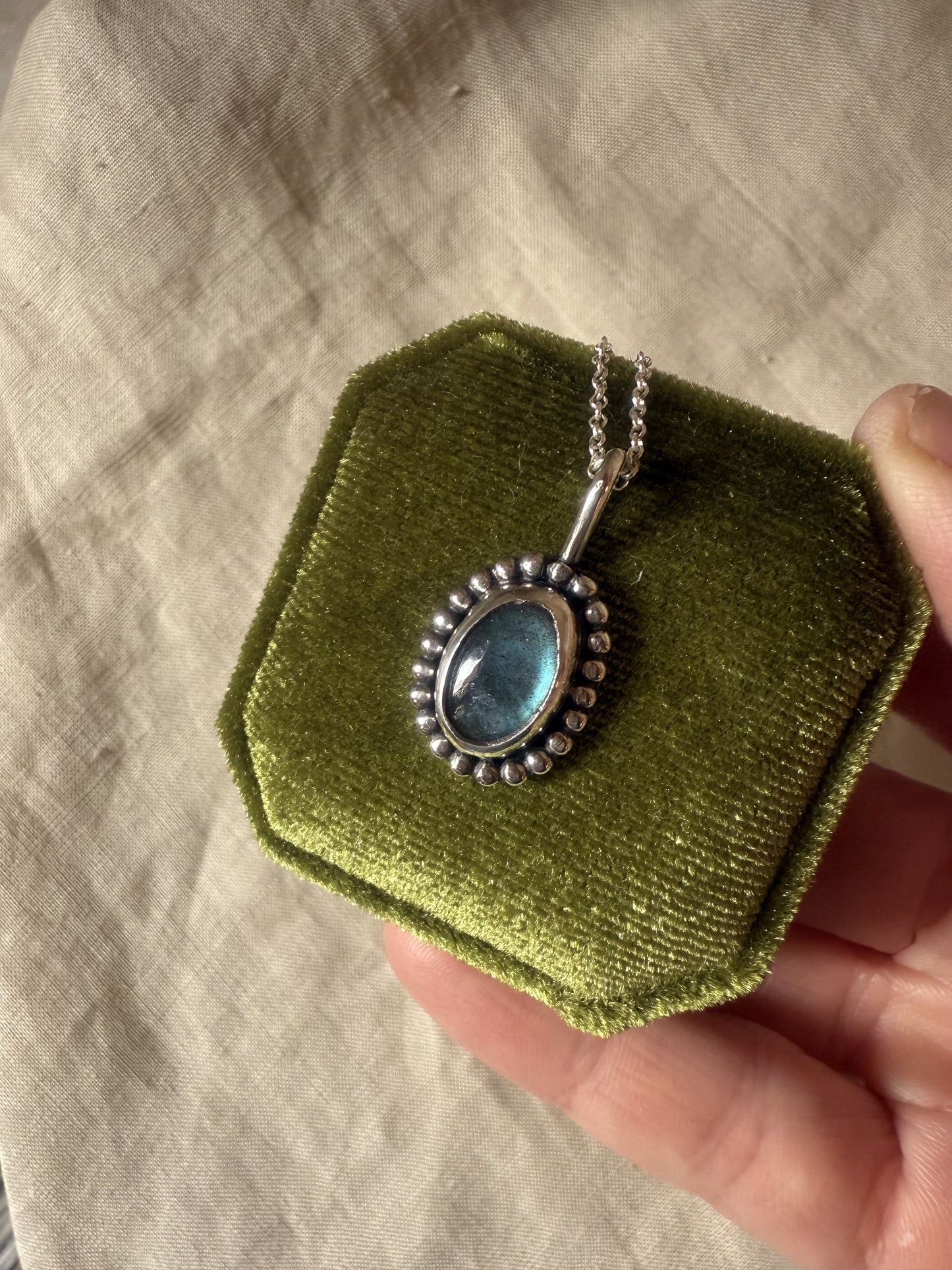 Labradorite Glow Pendant — Sterling Silver Necklace
