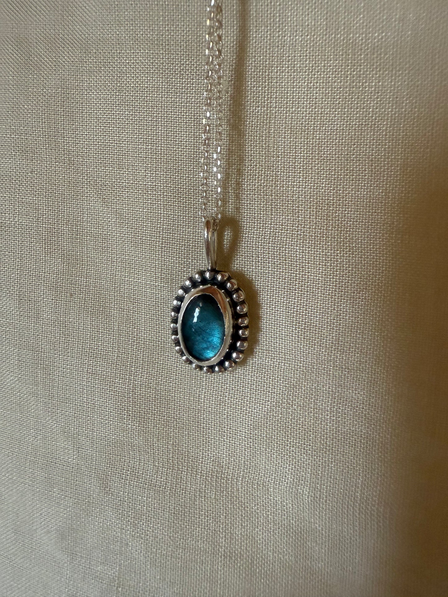 Labradorite Glow Pendant — Sterling Silver Necklace