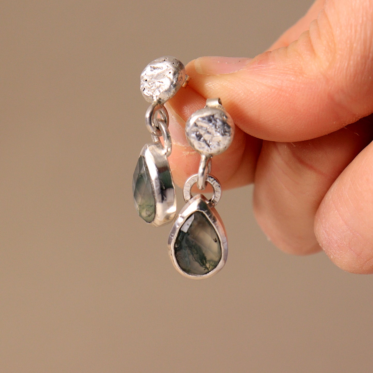 Moss Agate Drop Earrings