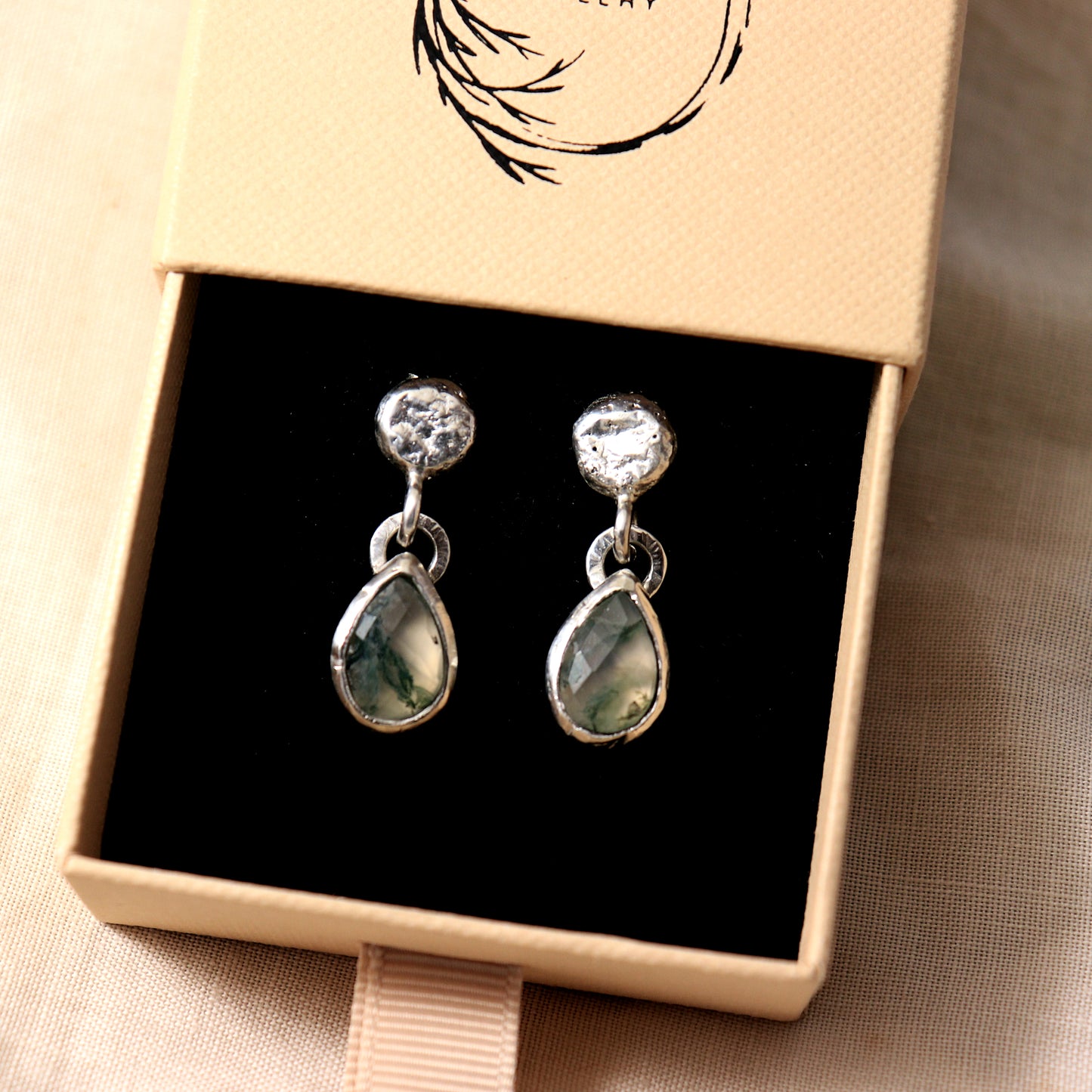 Moss Agate Drop Earrings