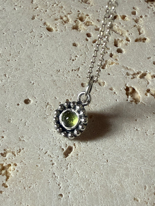 Handmade Peridot Necklace in Sterling Silver | August Birthstone